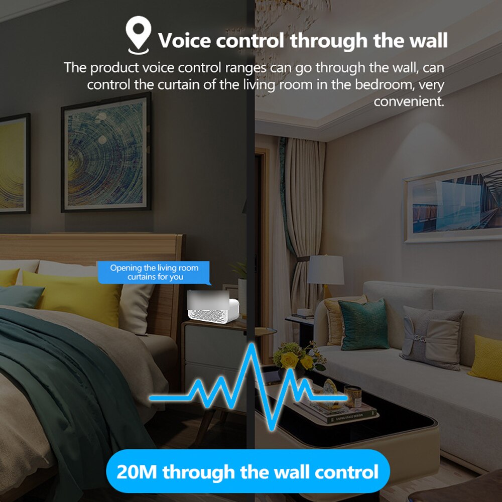 Intelligent Home Voice Transponder RF WIFI Converter Electric Curtain Roller Intelligent Control Motor Compatible in Tuya APP