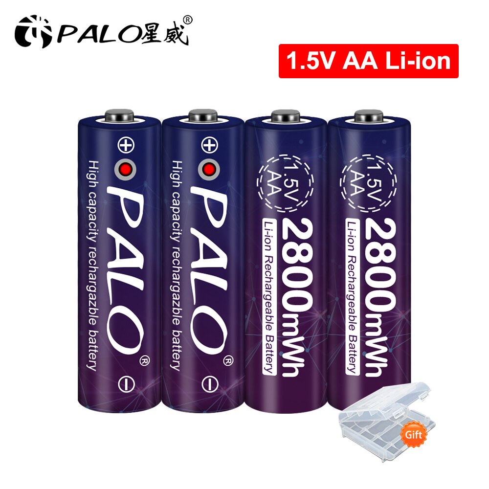 1.5V AA Rechargeable Battery 2800mWh Rechargeable Battery AA 1.5V Lithium Li-ion Rechargeable battery AA 1.5V for Toys 1.5V AA