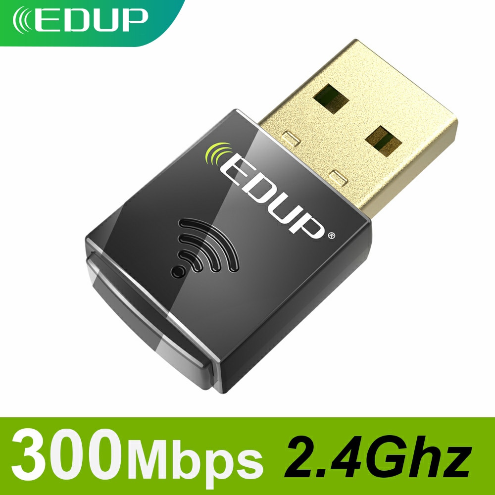 Edup Usb Wifi Adapter 300Mbps 2.4Ghz Wi-fi Adapter Antenne Usb Ethernet Mini Draadloze Computer Netwerkkaart Ontvanger voor Pc Mac