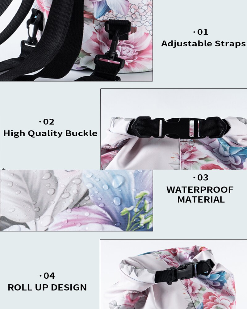 PVC Waterproof Bag 5L 10L 20L Outdoor swimming Bag Diving Compression Storage Dry Bag For Man Women Kayaking backpack