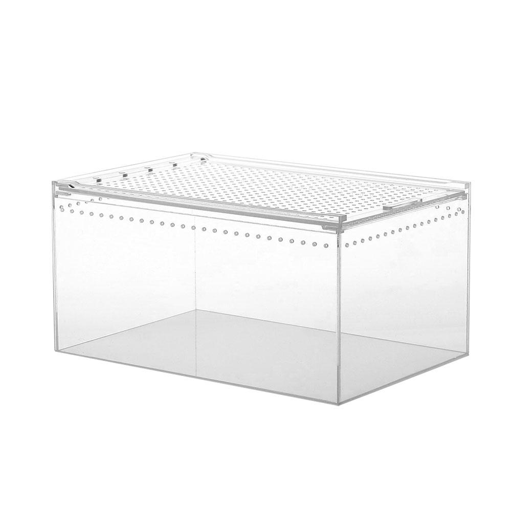 Acrylic Reptile Breeding Box Transparent Spider Lizard Caterpillars Snail Acrylic Assembled Insect Breathable Terrarium: 25x15x15CM