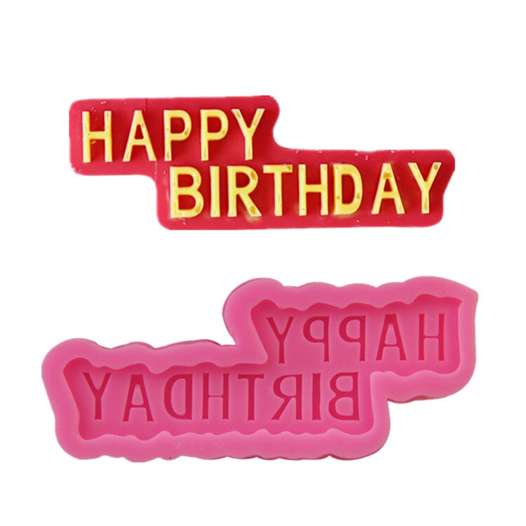 DIY Happy Birthday Silicone Mold Fondant Cake Decorating Tools Sugar Paste Candy Chocolate Molds
