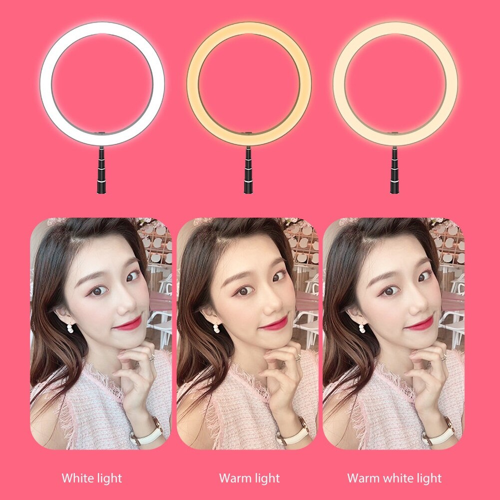 Foldable Telescopic LED Ring Lamp Fill Light for Selfie Makeup Live Photography