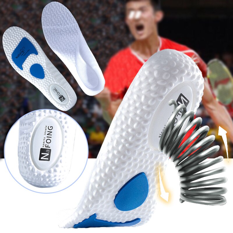 Plantillas deportivas especiales de bádminton para hombre y mujer, desodorante absorbente de sudor de alta elasticidad, se pueden cortar zapatos, almohadillas suaves para zapatos, 1 par