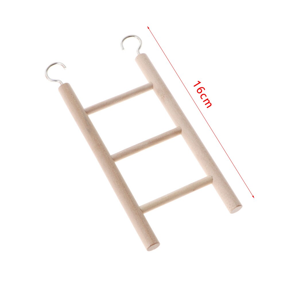 Juguete de escalera de madera para pájaros, rascador oscilante, Hamsters de escalada, escalera de 3/4/5/6/7/8, jaula de loro, juguetes colgantes para mascotas, 1 Uds.: 16cm