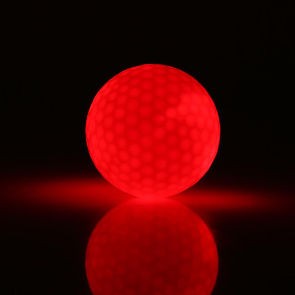 Elektronisk ledet gummi golfbold lysende glødende nat praksis golfbolde træning tilbehør: Rød