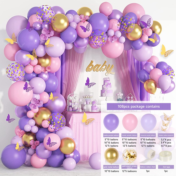 Zarte rosa Gold Ballon Girlande Bogen Bausatz Hochzeit Geburtstag Party Dekoration Erwachsene freundlicher Baby Dusche Dekor Ballon Hochzeit liefert: Pflaume