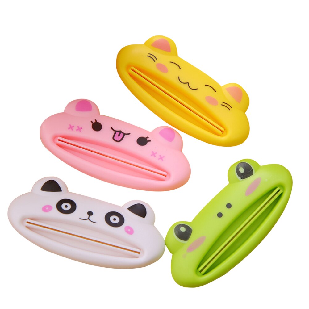 5/3/2/Pcs Cute Cartoon Squeeze Toothpaste Device Toothpaste Dispenser Facial Cleanser Squeezer Clip Bathroom Accessories: 5pcs random Color