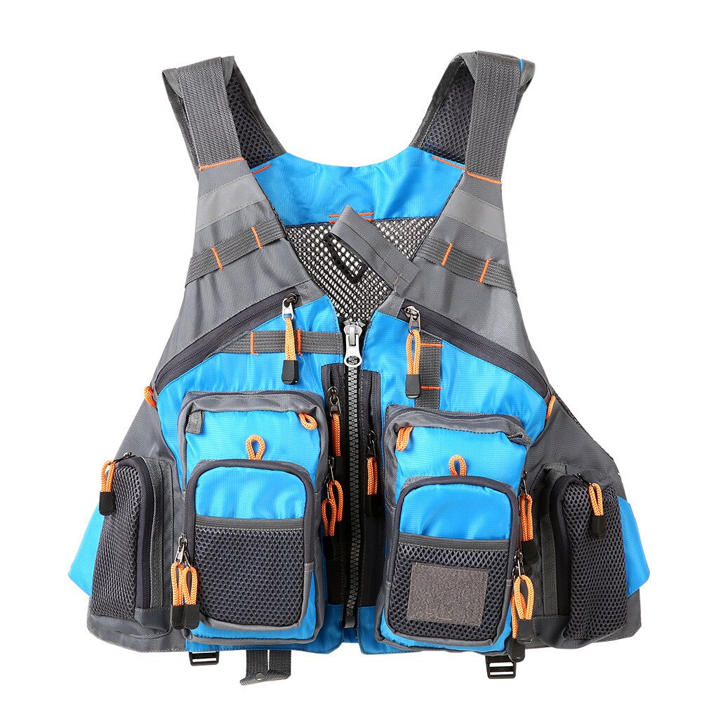 Flugfiske väst justerbar mesh mutil pocket utomhus sport livväst simning segel för pesca fiske kläder