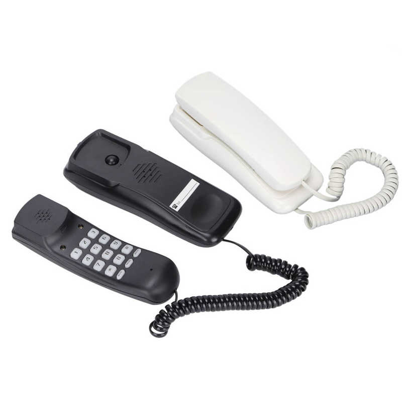 Mini Phone Office Telephone Wall Mounted Telephone Corded Fixed Phone with Re-dial Pause Function for Home Office Hotel Bathroom