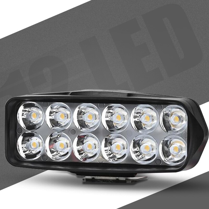 Deri Motorfiets Led Koplamp Moto Koplamp Spotlight 12W 18W 24W Motorbike Spot Head Light Werken Lamp Voor scooter Atv Utv: 12 LED