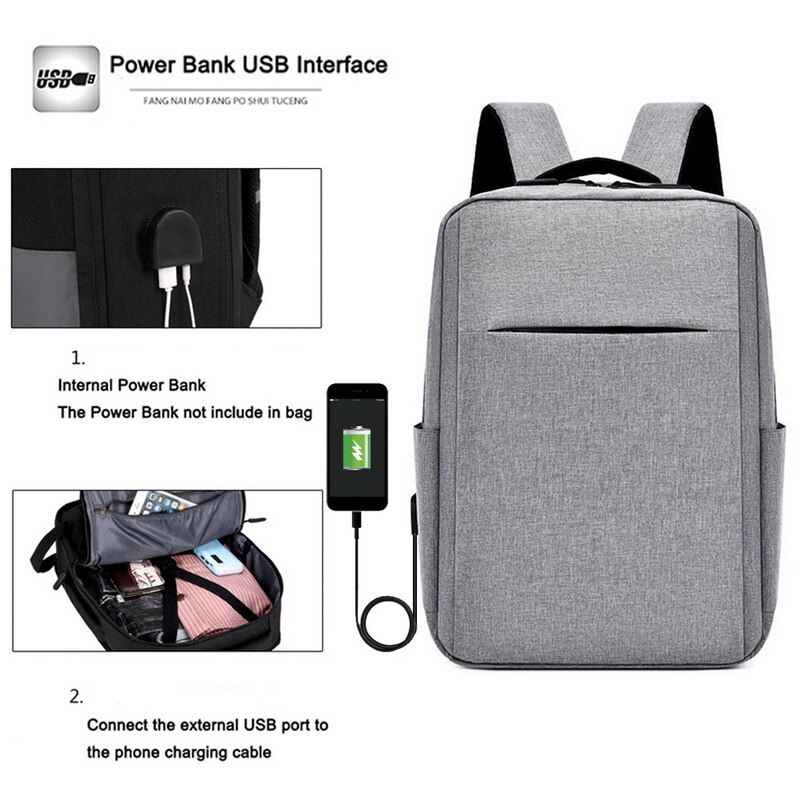 Puimentiua USB antivol sacs à dos d'ordinateur portable 15 pouces grande capacité voyage sac à dos hommes étanche charge sac à dos étudiant sacs