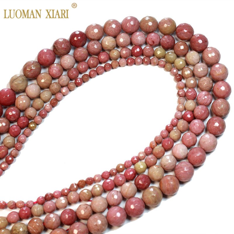 Fine AAA 100% Natural Rhodochrosite Round Stone Beads For Jewelry Making DIY Bracelet Necklace 4/6/8/10/12 mm Strand 15&#39;&#39;