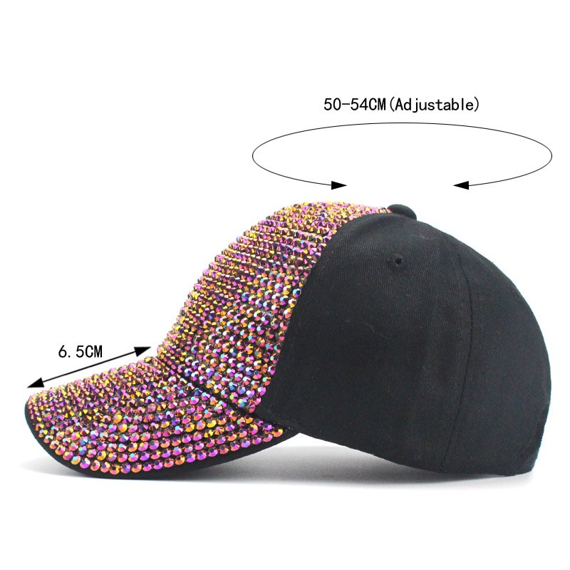 Gorra de béisbol con diamantes de imitación para niña y niño, gorro de béisbol colorido con diamantes de imitación, Snapback para niño y bebé de 3 a 8 años