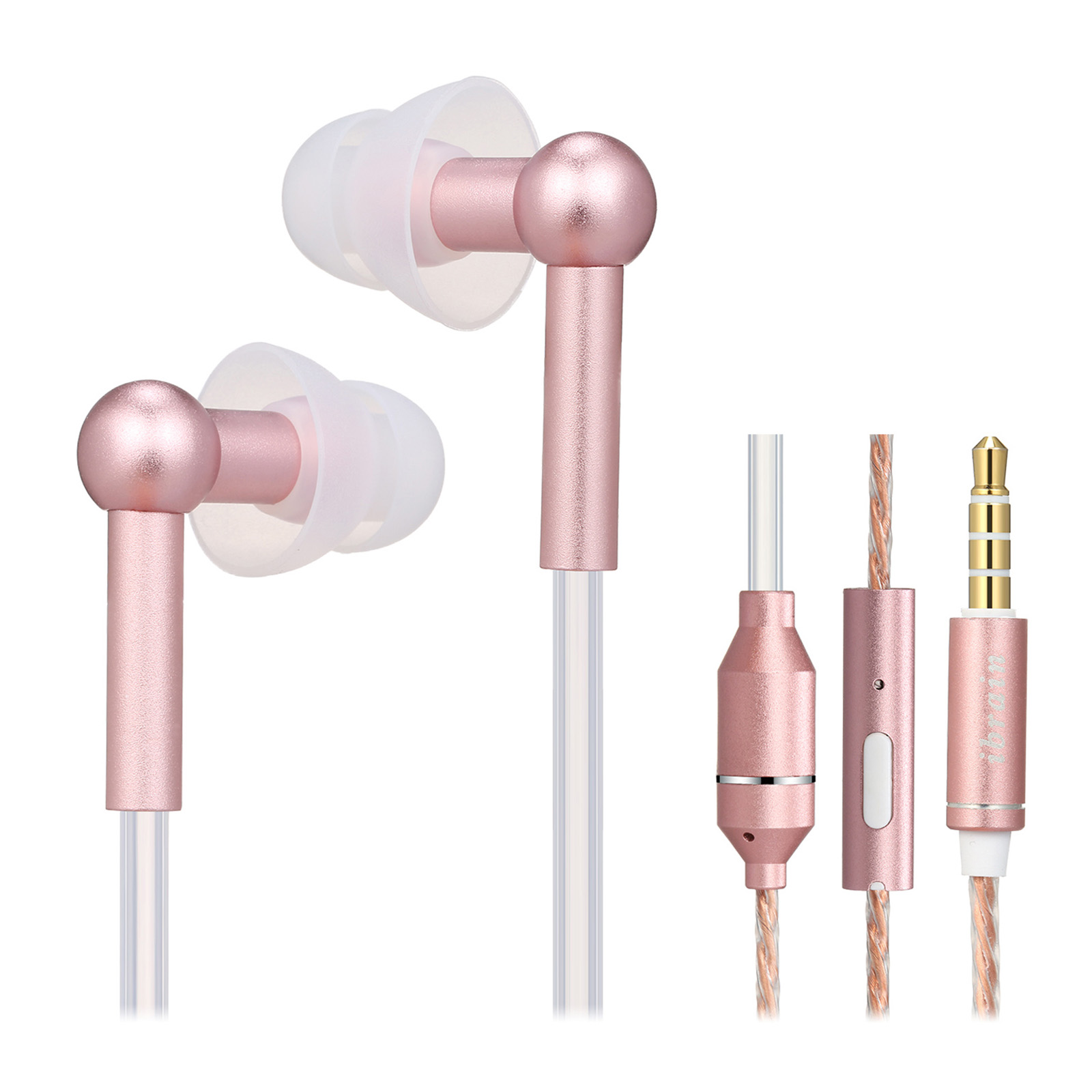 FC31 Air Tube Anti-radiation In-ear Headphones 3.5mm Wired Music Headset Radiation Free Earphone Reduction Line Control with Mic: Red