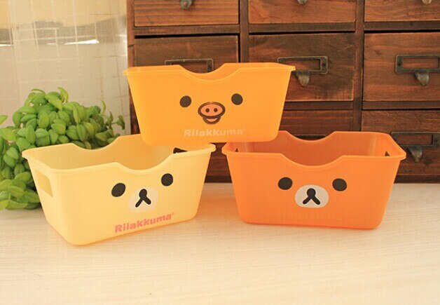 1PC Cartoon Cute Lovely Bear Rectangle Desktop Collection Container Box Desk Finishing Storage Box for Home Office OK 0053
