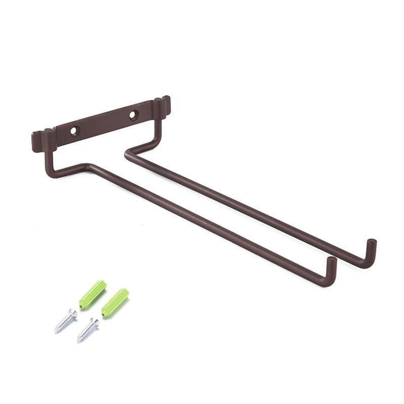 Estante para copa de vino de acero inoxidable, colgador colgante montado en la pared, soporte de copas y vasos cromados para Bar y cocina con tornillos: Dumb bronze