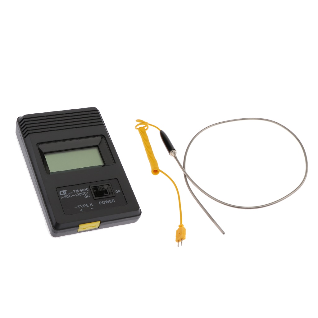 Tm-902c Digital Thermometer Pocket + K-Type Thermocouple Temperature Probe, Stainless Steel Probe In Temperature Range 0-1300