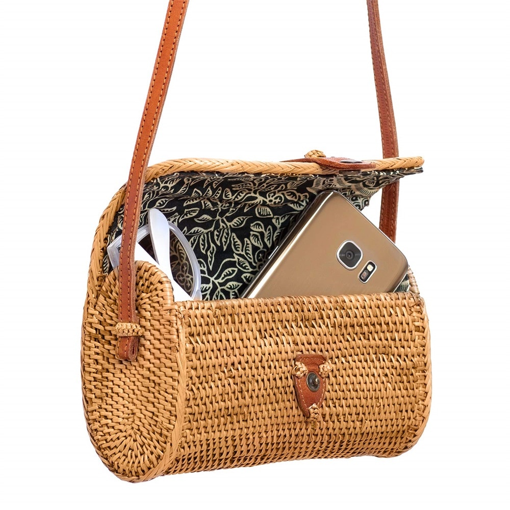 Women Summer Rattan Bag Straw Bags Handbag Handmade Woven Beach Bohemia Messenger Crossbody Shoulder Bags Women