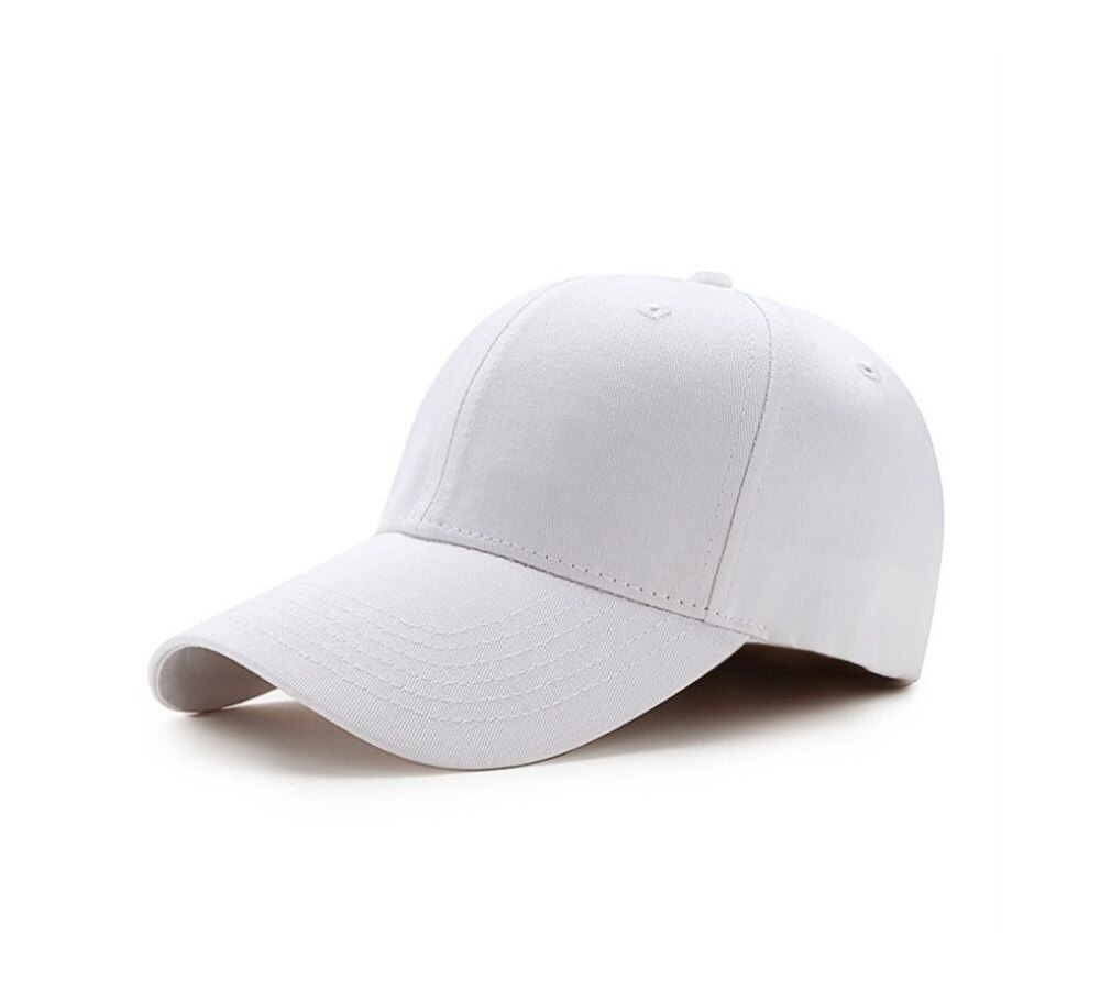 Black Cap Solid Color Baseball Cap Snapback Caps Hats Fitted Casual Hip Hop Hats For Men Women Unisex: White