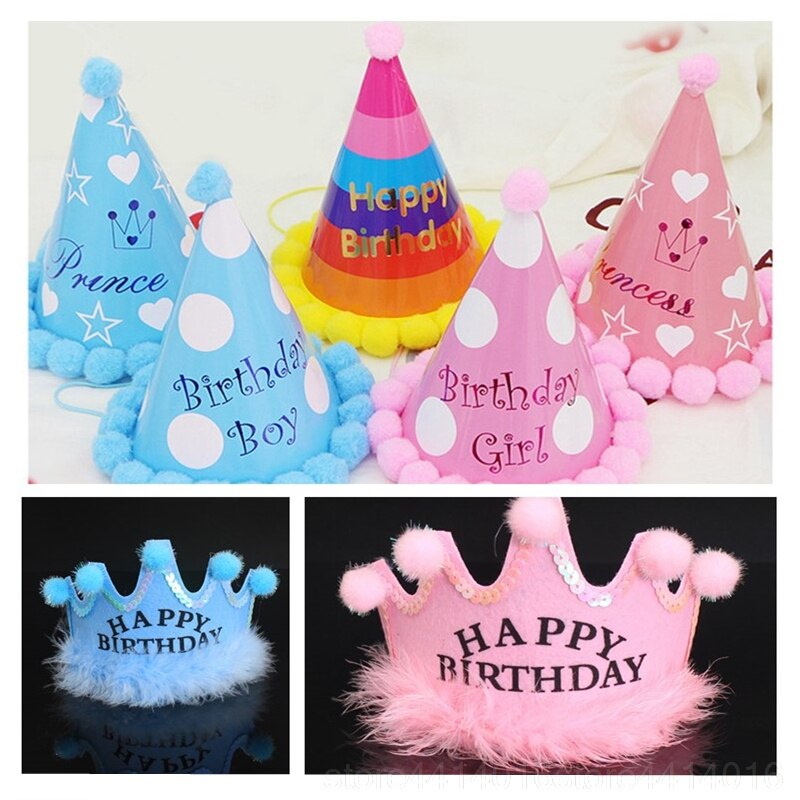 10pcs/set Birthday Festival Decorations Hat Paper Cap DIY Cone Hats Children Party Supplies Birthday Party Ornament 66