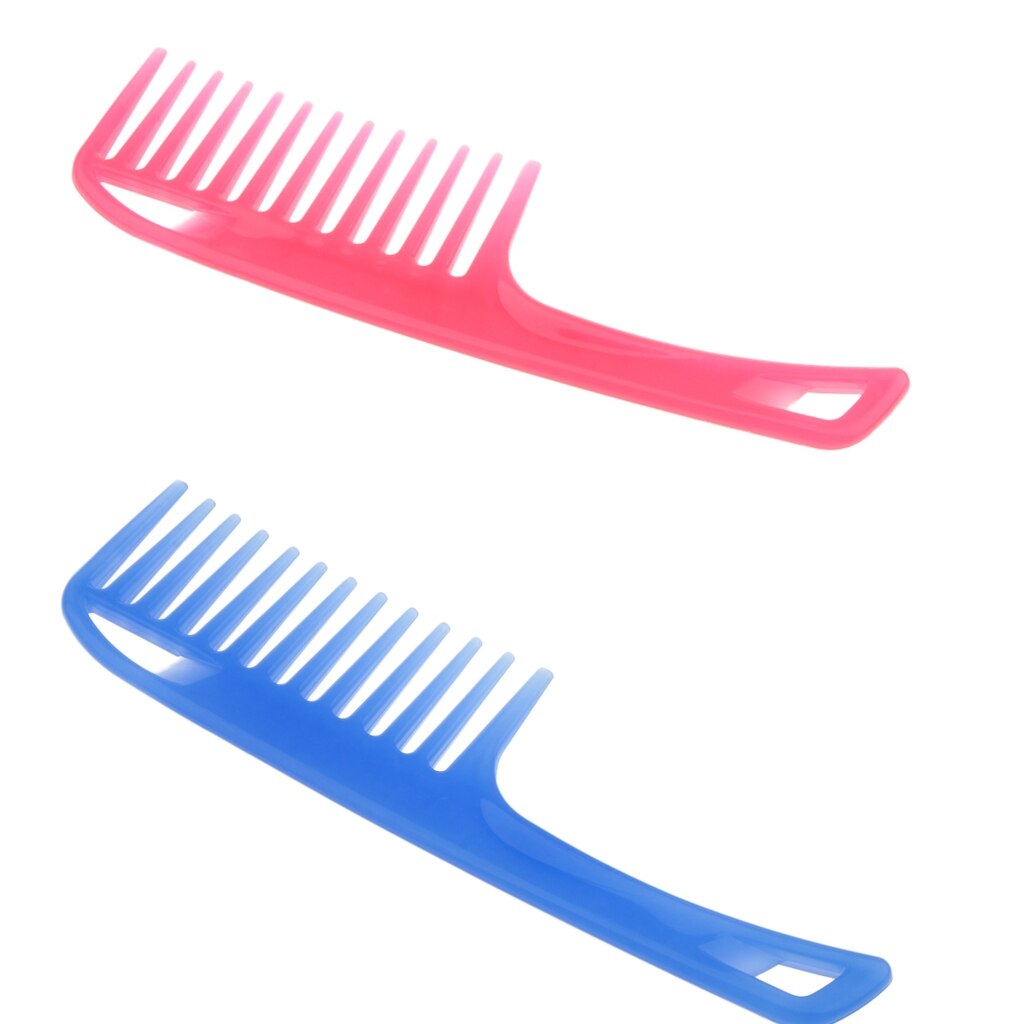 Set  of 2 antistatisk löskammare - bred tandkam (blå, rosa)