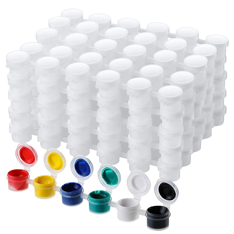 50 lege verfstrips verfbekers/potjes transparante opbergverfcontainers mini verfbekertje/potje 3ml/ 0.1 oz: Default Title