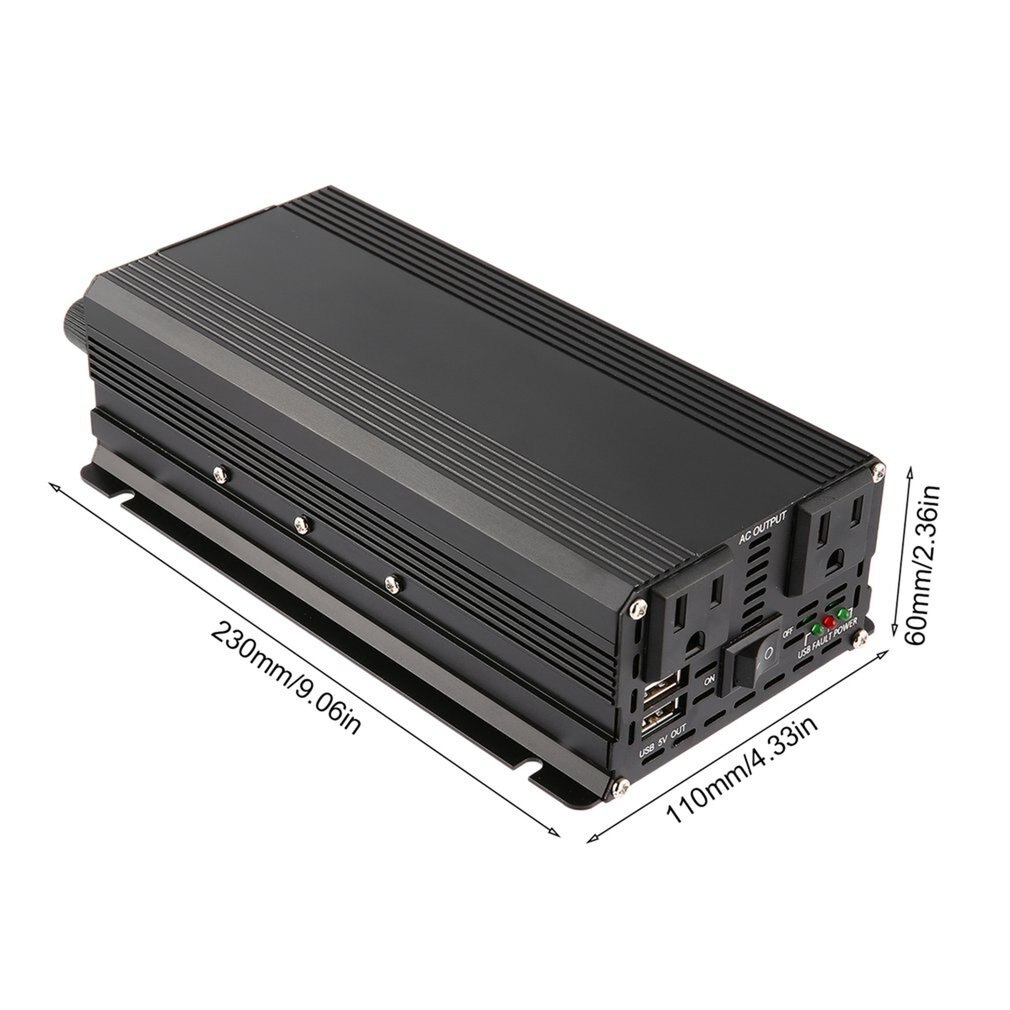 Car Solar Power Inverter DC 12 to AC 230V Modified Sine Wave Converter US type Overload Protection Sine Wave Converter