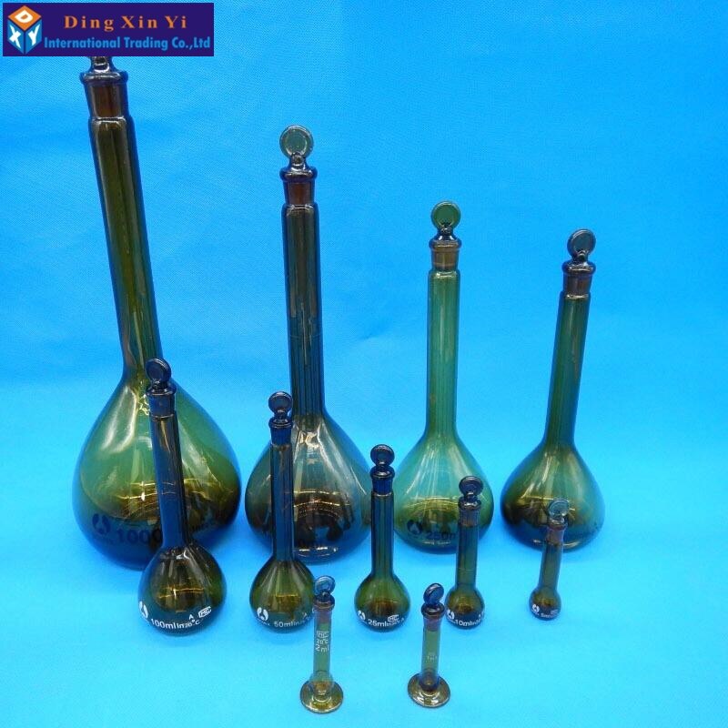 25ml brown glass flask volumetric flint glass flask volumetric Laboratory brown volumetric flask