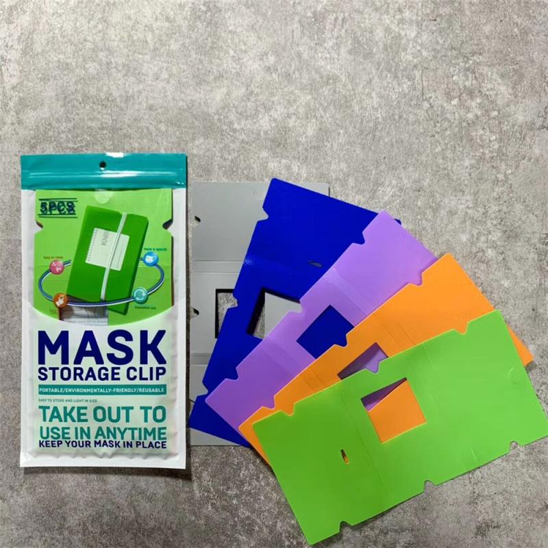 Portable foldable disposable dust mask storage box recycling dust mask storage clip container box mask mask storage bag