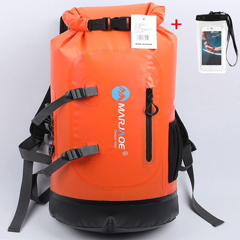 30l waterdichte droge tassen anti-aging ipx 6 zwemrugzakken met oprolbare bovenkant strandtas duikkajakzak 500d pvc-gaasdoekmateriaal: 30l sinaasappels
