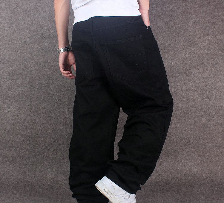 Men Wide Leg Denim Pants Hip Hop black Casual jean trousers Baggy jeans for Rapper Skateboard Relaxed Jeans joggers 71805