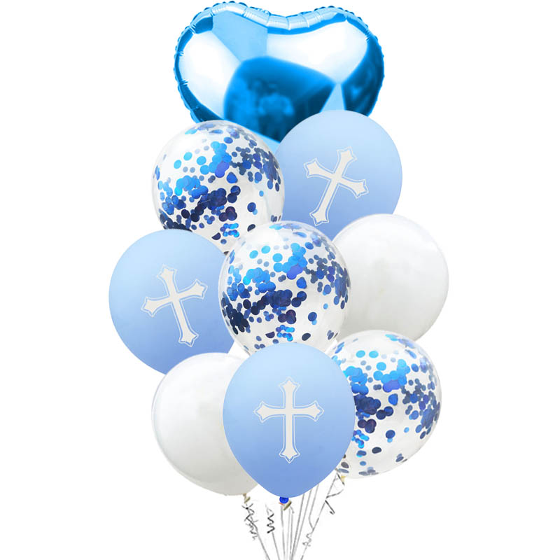 Ballon Pasen Bless Cross Pasen Ballonnen Party Pasen Decoratie Ballon Doop Gevorkte Heilige Communie Gunsten Christen Deco XN