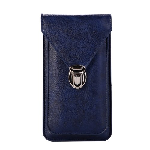 Universel 4.7 ~ 6.3 ''cuir téléphone pochette sacs crochet boucle ceinture étui pour Samsung Note 10 9 8 portefeuille sacs pour iPhone11 XR XS Max: dark blue