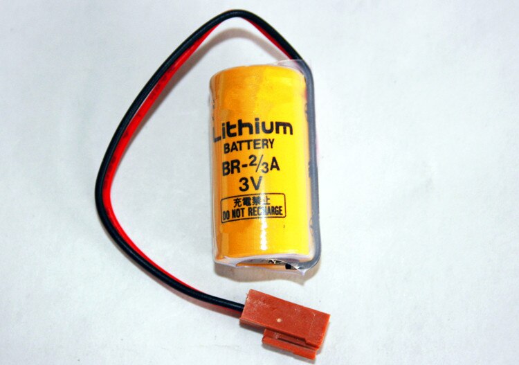 10 stks/partij Originele Batterij BR-2/3A Met bruin Plug 3 V 1200 mAh PLC Ion Batterijen Voor FANUC