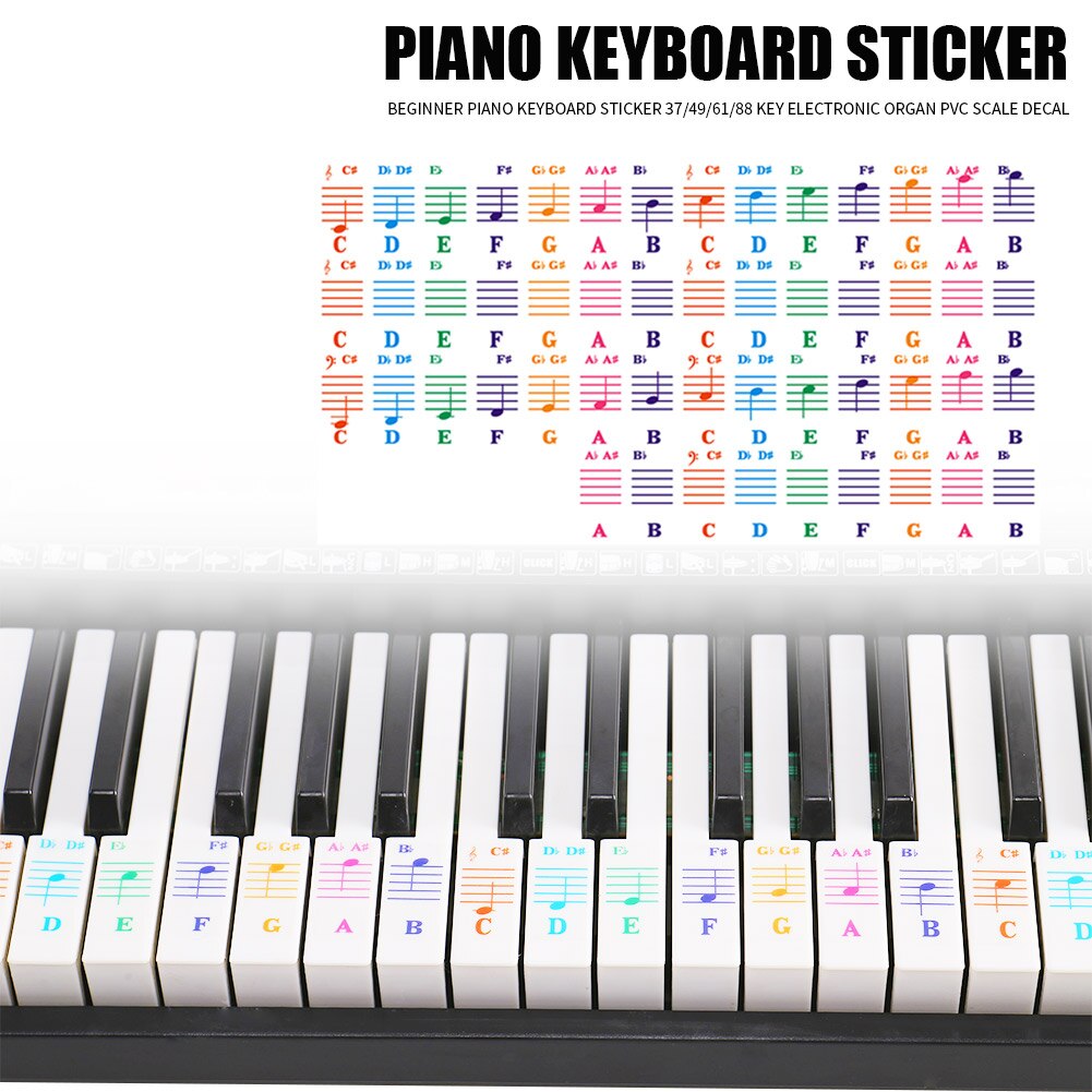 Keyboard Piano 88 Key Linkidea Piano Keyboard Note Stickers (Color