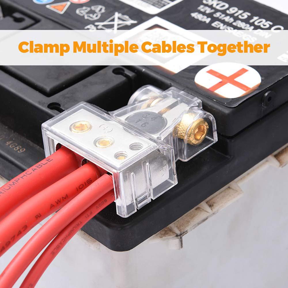 2 PCS/Set Car Audio Modified Battery Head 2GA-10GA Car Battery Clip Connector Auto Charger Batteries Terminals For Van Boat