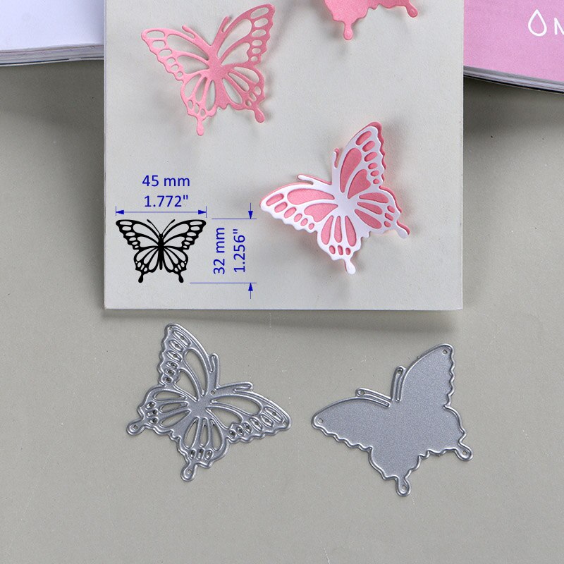 DUOFEN METALEN STANSMESSEN 3D vlinders set stencil DIY Plakboek Album: Large size 2pcs