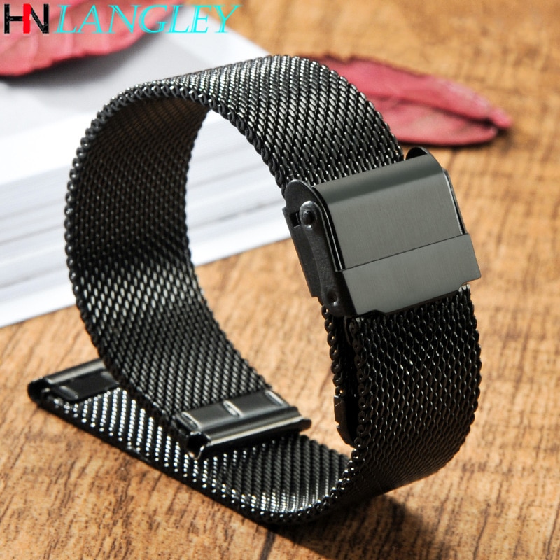 Voor Huawei Gt/GT2 Horloge Band 46Mm/42Mm Milanese Rvs B5 B3 Band Armband Universele 16/18/20/22 Mm Vervanging Band