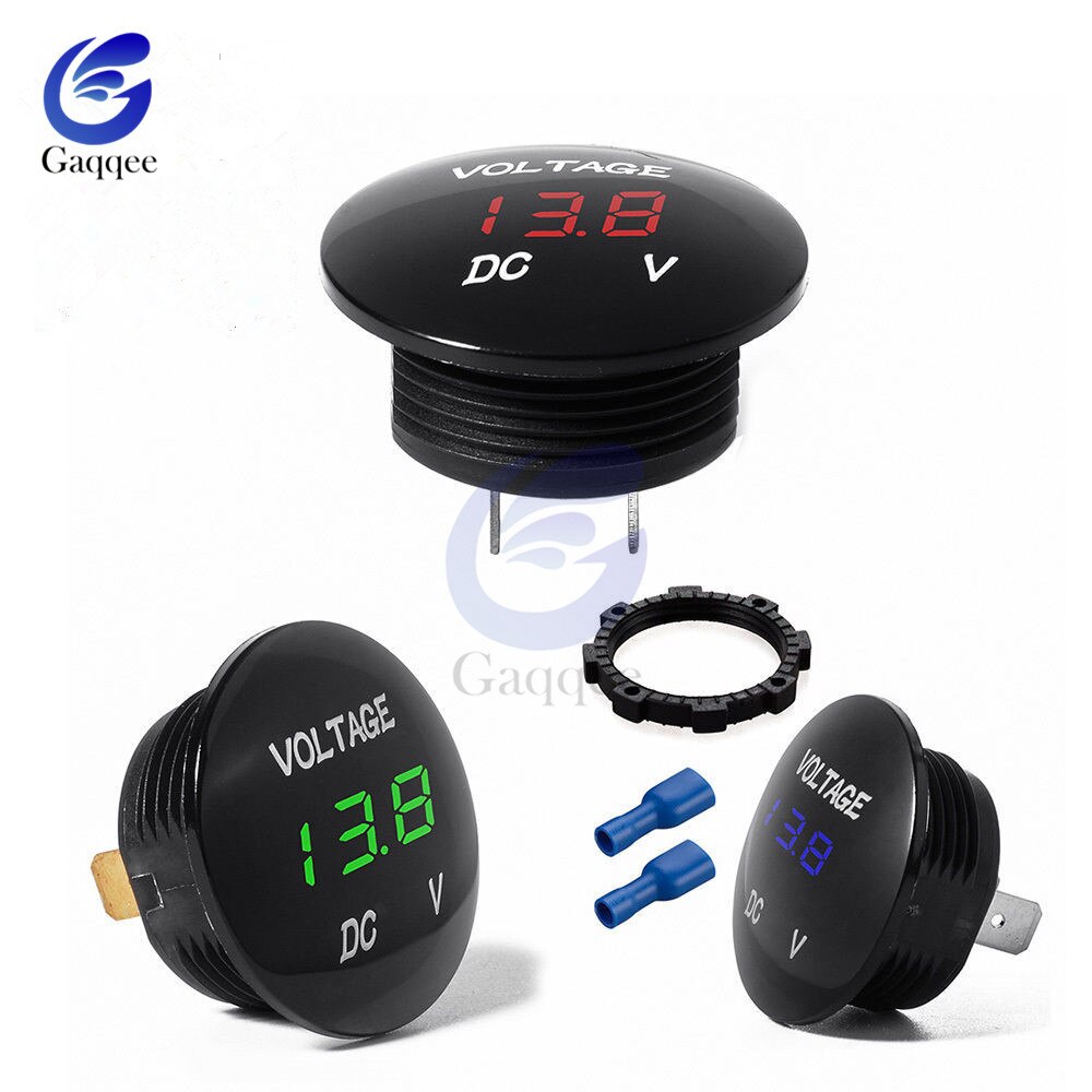 DC 5V-48V Car Motorcycle DC5V-48V LED Panel Digital Volt Voltage Meter Display Voltmeter 12V 24V 36V Waterproof DC5-48V