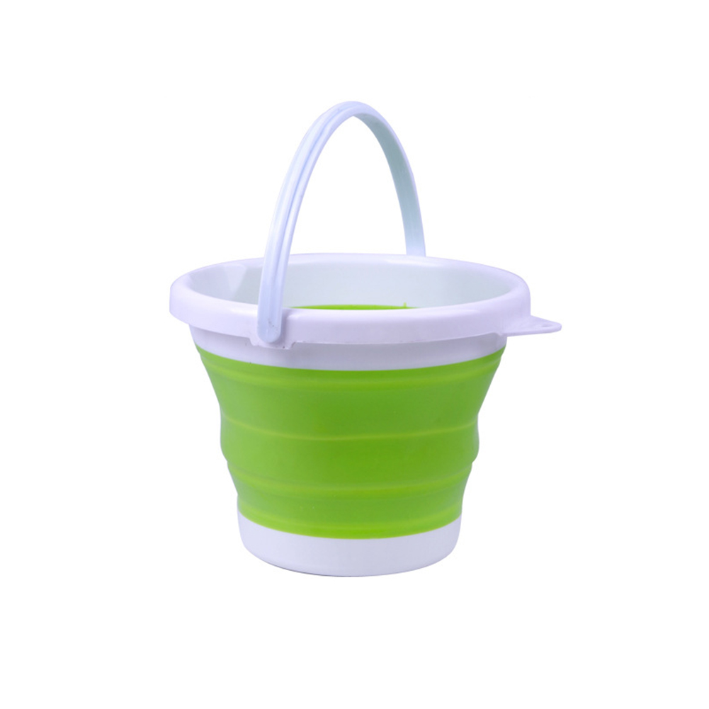Collapsible Bucket Portable Home Outdoor Fishing Travel Car Washing Basin Bucket Children Outdoor Fishing Travel Home Storage: Green 5