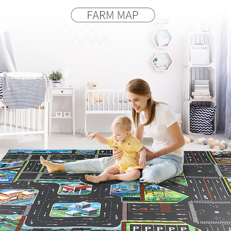 130 cm Children Carpets Baby Play Mat Road Carpet For Kids Cartoons Traffic Rug Indoor Toys Play-Mat In The Nursery Play