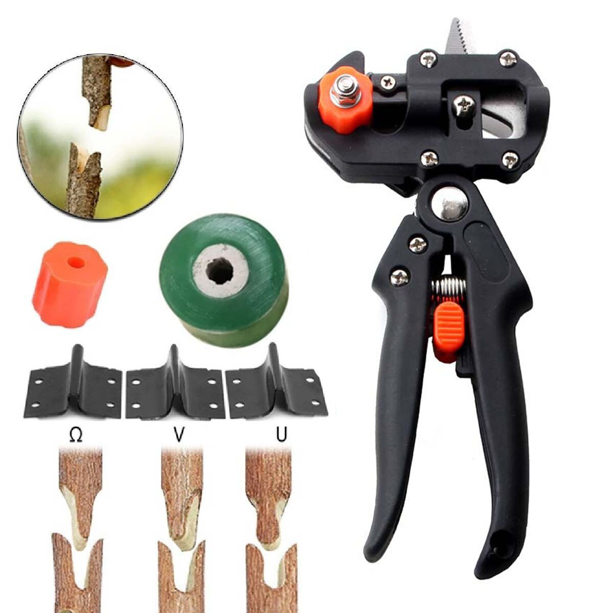 Grafting Pruner Garden Tool Branch Cutter Secateur Pruning Plant Shears Boxes Fruit Tree Scissor Chopper Vaccination Cut: black
