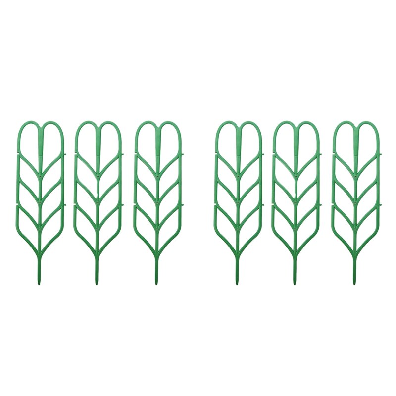 6 Stuks Mini Diy Bladvorm Tuin Latwerk Planten Rooster Potten Ondersteunt Voor Klimmen Planten Ingemaakte Wijnstokken Klimop Komkommers: Default Title