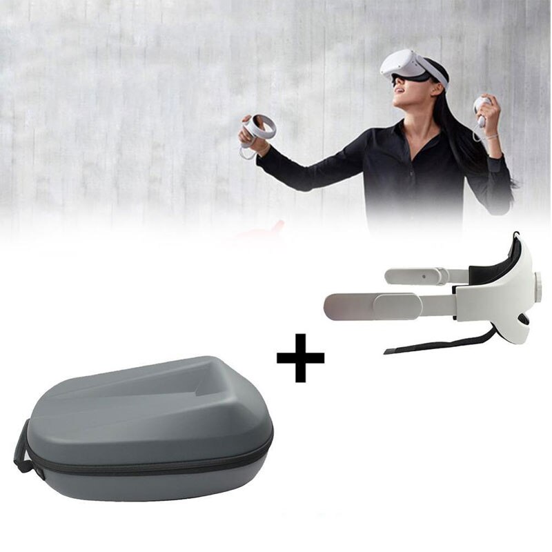 2in1 Voor Oculus Quest 2 Head Strap Opbergdoos Portable Dragen Beschermende Storage Case Met Gaming Headsets Vr Accessoires