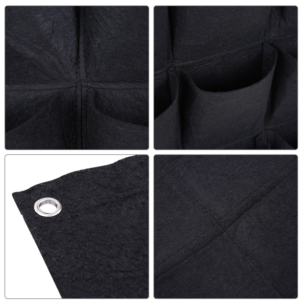 Nonwoven Green Wall 18 Pockets Planting Bag Pocket Vertical Wall Planter Garden Balcony Plant Grow Bag Gardening Accessory