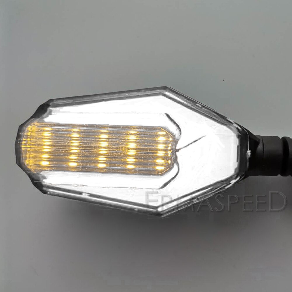 Intermitentes LED universales para motocicleta, luces intermitentes ámbar IPX6, luz diurna, accesorios para Moto: Blanco