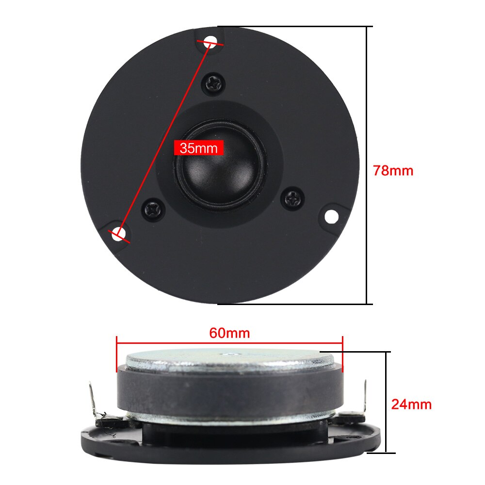 GHXAMP 3 Inch 6OHM 40W Tweeter Speaker Unit Dome HIFI Silk film Home theater Ultra-high Treble Tones Loudspeaker 87DB 18KHz 2PC