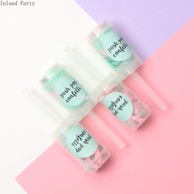 2 stk push poppers mix rosa guld konfetti brude jubilæum push pop konfetti baby shower havfrue fest gør det selv fødselsdag dekorationer