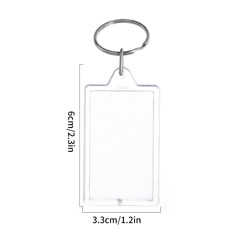 1/5pcs Acrylic Photo Frame Keychain Photo Insert Clear Acrylic Picture Keychains Blank Rectangle Clear Blank Picture Keyring: WHITE / black